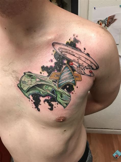 These star trek tattoos will live long and prosper. My almost but not quite finished Star Trek tattoo done by Bunni at Shadow of Comfort Tattoo in ...