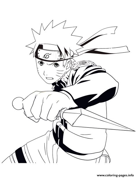 Simple naruto coloring page for children. Anime Naruto Coloring Pages Printable