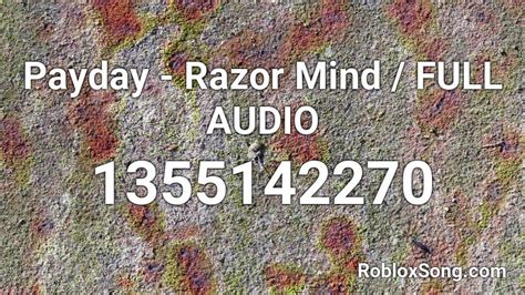 Use copy button to quickly get popular song codes. Payday - Razor Mind / FULL AUDIO Roblox ID - Roblox music codes