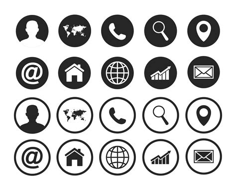 Contact us icons. Web icon set | Illustrator Graphics ~ Creative Market