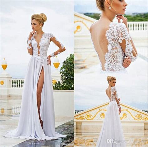 Wedding dresses v neck ». Long Sleeves Lace 2015 Illusion Wedding Dresses See ...