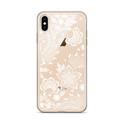 Iphone 11 pro matte snap case mockup. White Floral Henna Tattoo Clear iPhone Case | IAMGONEGIRL ...