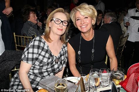 What do you think he does there? Meryl Streep cosies up to Emma Thompson at National Board ...