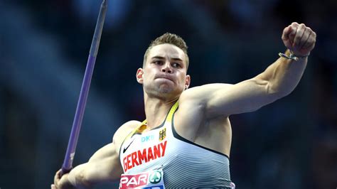 His personal best of 97.76 m is the german record, and ranks him second on the overall list. Speerwurf-Star Johannes Vetter: "Versuche, aus Scheiße ...