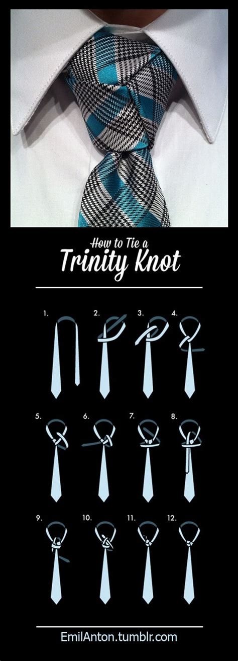 This necktie knot is simple and easy. emilanton: How to tie the amazing Trinity Knot ~ Emil Anton | Neck tie knots, Tie a necktie, Tie ...
