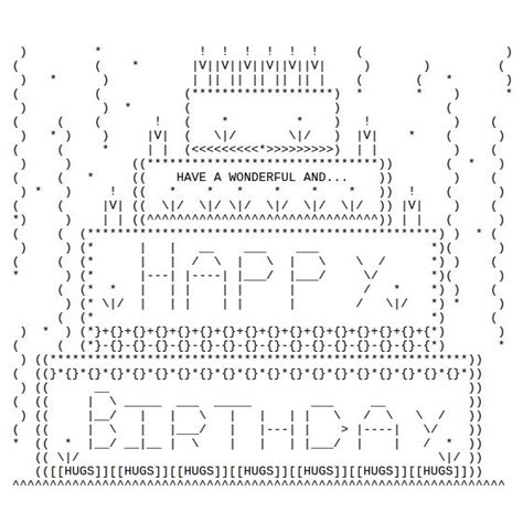 We have also cool fancy text and ascii art with cool text symbols. Happy Birthday ASCII Text Art | Pensamentos, Formas simples