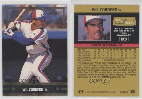 Maybe you would like to learn more about one of these? 1991 Leaf Gold Rookies Bonus BC3 Wil Cordero Montreal Expos Rookie Baseball Card | eBay