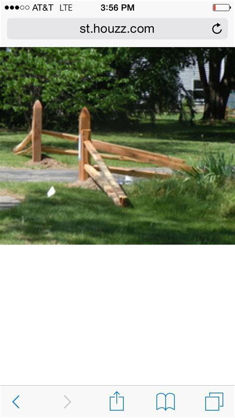 For example, wire fence, cedar split rail fence and chain link fence. Split rail drive way entrance, #Drive #entrance # ...