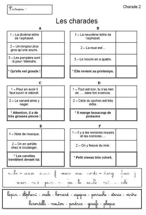 Des charades pour lire et s'amuser | Jeux pour personnes agées, Jeux de ...