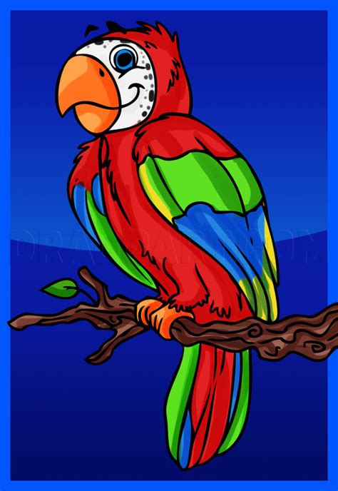 # how to draw cartoon animal characters. How To Draw A Cartoon Parrot, Step by Step, Drawing Guide ...