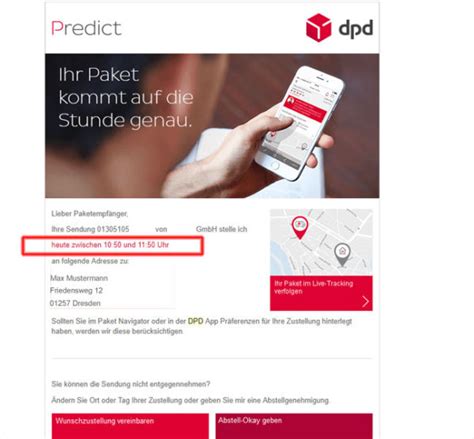 Überprüft den status zu einem späteren zeitpunkt erneut, um festzustellen, ob sich das paket bewegt. dpd-predict1 - sendungsverfolgung-status.de