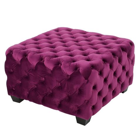 W37″ x d37″ x h29″ corner: Piper Tufted Square Ottoman Bench Fuchsia - Christopher ...