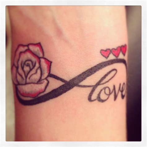 The tattoo shows how beautiful a breather's love can be for his sister. Infinity love tattoo on wrist. | Tattoo talk during tea ...