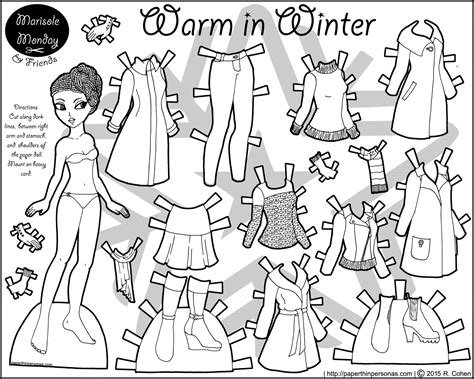 Black white gallery by gorytori666. Paper Doll Clothes Coloring Pages - Coloring Home