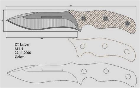Son cuchillos con un mantenimiento sencillo y fáciles de transportar de un sitio a otro. facón chico: Moldes de Cuchillos | Plantillas cuchillos ...