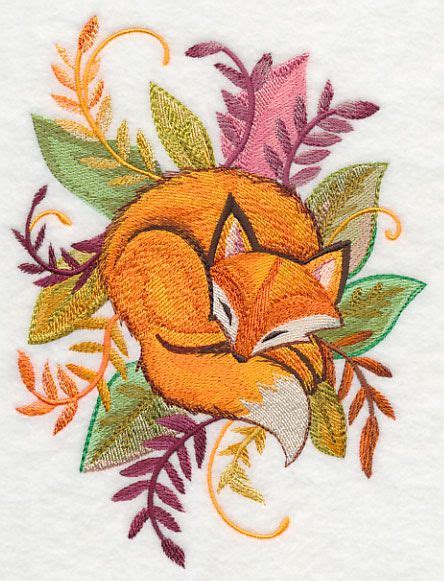 This sweet fox portrait embroidery pattern is part of a new woodland portraits embroidery set that i'll be bringing you over the next few weeks! Fox and Leaves in Watercolor design (M7574) from www ...