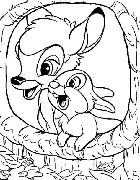 He goes on these adventures with his best friend thumper, a rabbit. Photos Bambi In The Tree And Thumper Coloring Pages ...