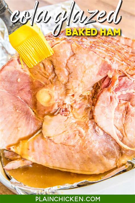Plus all the recipes are easy to make and lots can be made ahead of time too!! Cola Glazed Baked Ham - Plain Chicken