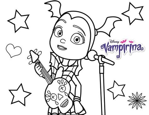 Musical concert coloring pages for kids, toddlers, kindergarten to color and print. Vampirina Singing in special concert Coloring Page ...