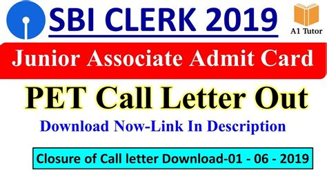 The candidates should download the sbi clerk call letter 2021 before the last date. SBI Clerk PET Admit Card 2019 Download Admit Card Junior ...