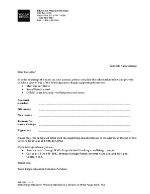 Free download wells fargo letterhead pdf or read wells fargo letterhead pdf on the most popular online pdflab. Name Change Letter PDF Wells Fargo - Fill Out and Sign ...