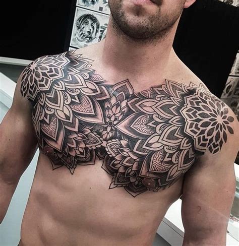 1 chest tattoos for men; 100 Nice Chest Tattoo Ideas | Cuded | Cool chest tattoos ...
