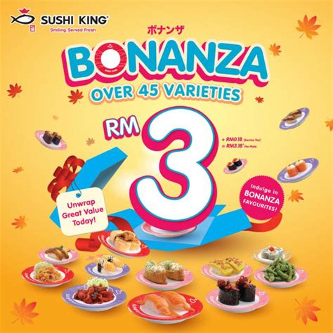 Get sushi for only rm3.18* per plate with your sushi king my app qr code. 4-26 Nov 2019: Sushi King Bonanza Sushi Promo ...