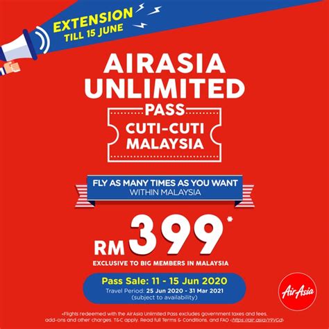 You will need to pay these fees upon redeeming. AirAsia DOMESTIC Unlimited Pass : Extended To 15 June ...