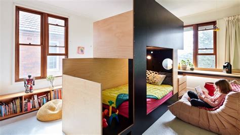 Therefore, do not be afraid to try new things. Cool bunk beds as a centre divider create two rooms from ...