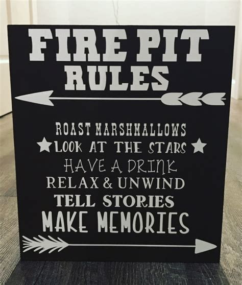 See more ideas about backyard, backyard fire, fire pit backyard. Fire Pit Rules wooden sign #smallwoodcrafts | Fire pit ...