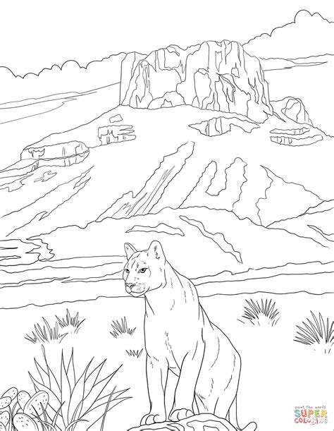 Beautiful landscapes and animals from 16 national parks in the united states. Big Bend National Park coloring page | Free Printable ...