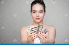 pills healthy asian hand woman happy stock drink makeup