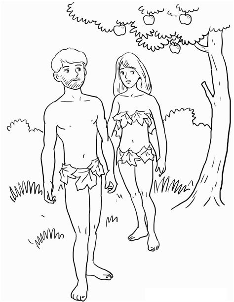 While god created humans as perfect and sinless, he also gave personal choice to exercise obedience or disobedience. Adam And Eve Coloring Pages For Kids 001 | Sunday school ...