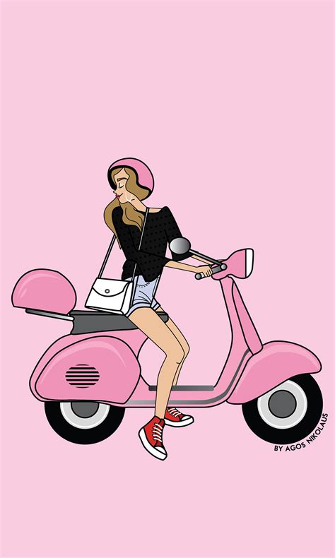 Pink vespa scooter pop up card, pop up birthday card, special gift card, 3d card, pop up card, farewell pop up card, bon voyage pop card ozpartysupplies. Pink Vespa Girl on Behance in 2020 | Pink vespa, Vespa ...