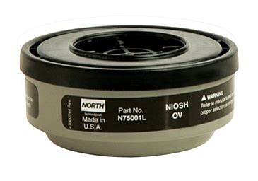 Respirators should be used only for those substances for which they have been approved. North® N75001L Organic Vapor respirator cartridge