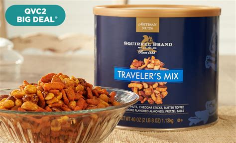 Next time you hit the road, make sure you've got this squirrel brand traveler's mix along for the ride. (QVC) Q2 - Squirrel Brand (3) 40-oz Cans Traveler's Mix ...