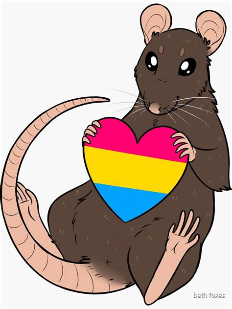 Shop affordable wall art to hang in dorms, bedrooms, offices, or anywhere blank walls aren't welcome. "Pride Rat- Pansexual" Sticker by DrZombieFox | Redbubble