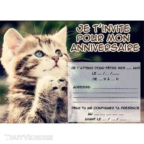 Je vous invite à découvrir un outil et des modèles de carte invitation anniversaire. Lot de 6 cartes invitations anniversaire enfant chat ...