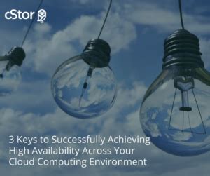 Providing highly available and reliable services in cloud computing is essential for maintaining customer confidence and satisfaction and preventing revenue losses. cStor 3 Keys to Successfully Achieving High Availability ...
