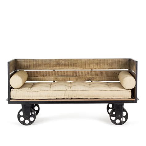 For example, a distressed wood table with unfinished paneling and exposed screws, decked out with welded zinc hardware, plays to the 'form follows function' motto of industrial chic with. Industrial style wagon sofa Inma Creta at Francisco Segarra.