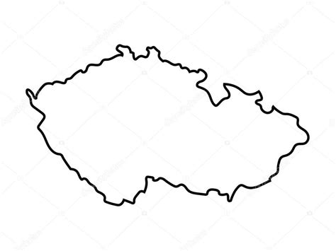 Liste und karte aller 302 skigebiete in tschechien. Zwarte abstracte omtrek van Tsjechië kaart — Stockvector ...