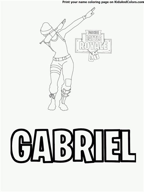 • soft cover book with staple binding. Fortnite_coloring_page_name Gabriel Fortnite name coloring ...