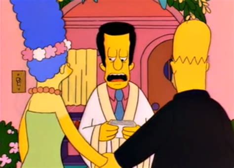 El reverendo alegria es el pastor que dirige la iglesia de springfield, profesa la religión protestante, más bien el brazo occidental del presbiluteranismo reformado, según sale uno. Alguien se dedicó a buscar a los Simpsons de frente