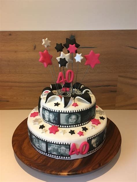 40 geburtstag pop up 3d laser karte forever gutschein torte 16x11cm. 40. Geburtstag Torte mit Fotoband & Sternen Feuerwerk ...