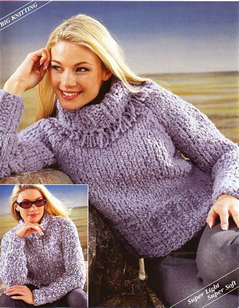 Limited time sale easy return. Womens super chunky sweater knitting pattern pdf ladies ...