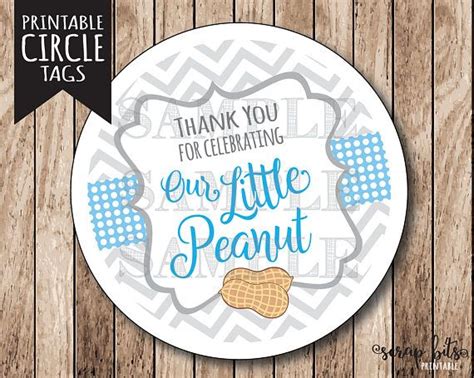 This is a lovely thank. Instant Download . Printable Our Little Peanut Tags, Baby Shower Thank You Tags, Printable ...