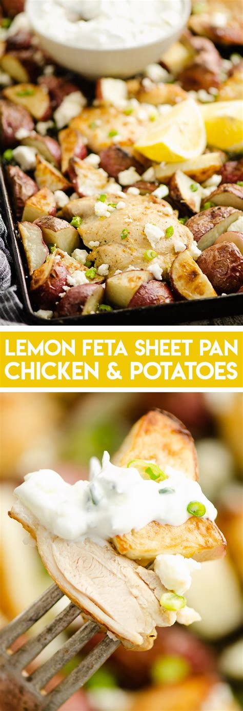Start cooking with these easy, healthy recipes. Lemon Feta Sheet Pan Chicken Thighs & Potatoes are a ...