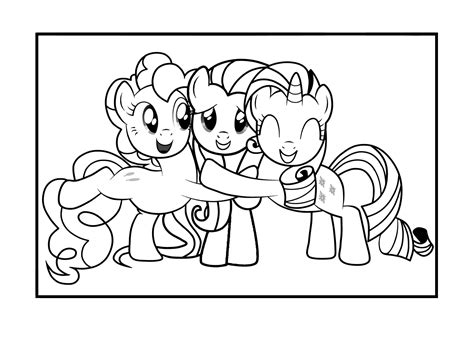 When pinkie pie and her friends enter the kingdom of seaquestria in my little pony: Dibujo para colorear - Pinkie Pie y amigos