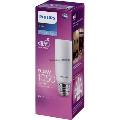 Available in a broad range of colors and sizes, including soft white or daylight plus for extra brightness. Philips 9.5W Cool Daylight LED ES Stick - 929001901669