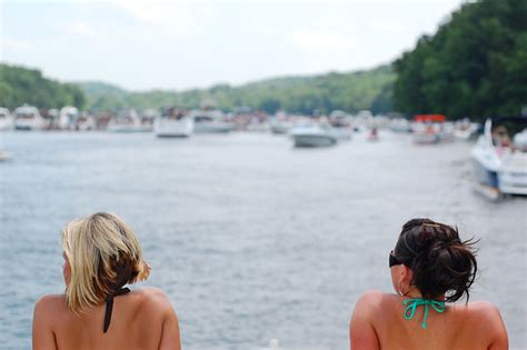 Lake party weekend at lake of the ozarks with t. Party Cove. Ozarks. | A shot from our boat cruising into ...